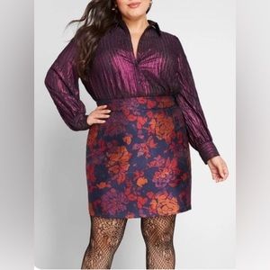 ModCloth Brocade For You Fall Floral Skirt 14